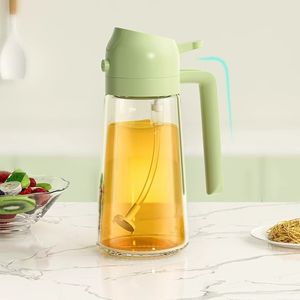 زجاجة موزع زيت للمطبخ زجاج 16 أونصة 470 مل، رشاش زيت زيتون 2 في 1 للطبخ والسلطة والشواء - Product Image 3