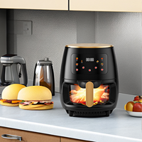 Four à friteuse à air numérique OEM 2400W, grande capacité 6L, marmite électrique sans gaz, pot à riz et à bouillie, cuisinière créative blanche et brune