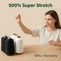 Hilo Elástico Cubierto de Spandex OEKO-TEX de 0.3mm, Hilo de Alta Elasticidad, Hilo Elástico para Bordado, Hilo Elástico para Tejer