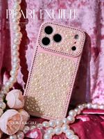 Nouvelle coque de téléphone anti-chute tout compris, tendance, avec bordure diamantée et perles, le choix privilégié des jeunes filles pour plusieurs modèles