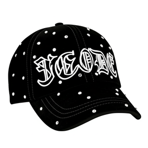 Bán Buôn Tùy Chỉnh Thời Trang Nam Giới Và Phụ Nữ Phổ Chất Lượng Cao Thêu Màu Đen Rhinestone Vá 6 Bảng Điều Chỉnh Bông Mũ Bóng Chày - Product Image 2