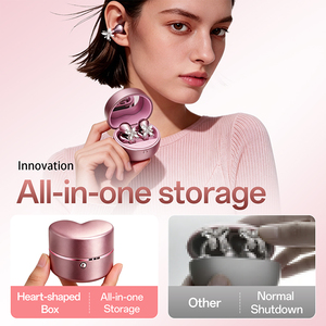 Écouteurs sans fil M186 pour femmes avec miroir de maquillage intégré, <span class=keywords><strong>puce</strong></span> Wireless 6.0, étui de charge en forme de cœur et boucle diamantée - Product Image 6
