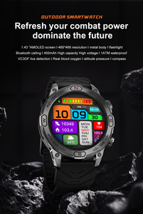 Reloj Inteligente KC86 para Hombre, Pantalla AMOLED de 1.43 Pulgadas, Resistente al Agua 1ATM, Deportivo, Altitud, Presión de Aire, Brújula, Estándar IP67 - Product Image 2
