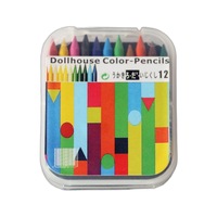Ensemble de crayons en bois miniatures 12 couleurs à l'échelle 1:12, accessoire pour maison de poupée, emballage en boîte, fournitures artistiques pour jeu d'imitation, pour collectionneurs et enfants
