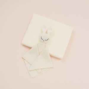 Manta de Seguridad de Punto 100% Algodón, Suave, con Diseño de Animalito Conejo, Juego de Toalla y Manta Reconfortante, Regalos Relajantes para Bebés Recién Nacidos - Product Image 4