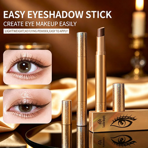 Sombra de Ojos Tricolor en Barra, Resistente al Agua, de Larga Duración, Bálsamo Labial y para Ojos en Tubo Dorado - Product Image 4