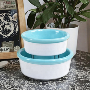 Eco-Friendly Durable Custom Printed Small Rounded Ceramic <strong>Dog</strong> Bowl <strong>Feeder</strong> with Cut Style <strong>Raised</strong> for Home Use Custom Color - Product Image 2