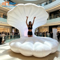 Coquillage Gonflable Publicitaire avec Ventilateur Intégré, Impression Numérique, Plus de 3,6 m de Haut pour Décoration d'Événements