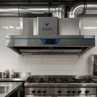 Hotte d'extraction de fumée robuste pour restaurant, hotte de cuisine commerciale en acier inoxydable avec déflecteur de graisse pour les entreprises de restauration