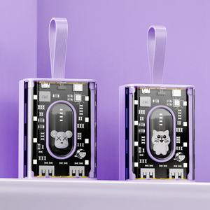 Batterie externe transparente tendance au design de dessin animé, grande capacité 20000 mAh, alimentation portable, cadeau promotionnel - Product Image 2