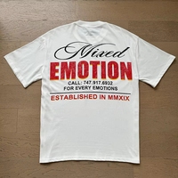 Kaos Pria 2026 Kualitas Tinggi Katun Kerah Bulat Lengan Pendek Sablon Logo Bordir Panas Custom Grosir MIXED EMOTION