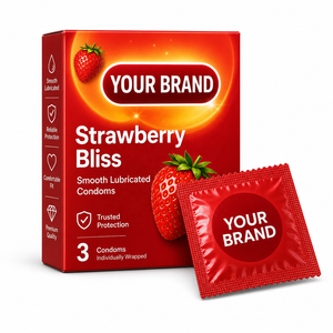 <span class=keywords><strong>Caja</strong></span> <span class=keywords><strong>de</strong></span> Cartón para <span class=keywords><strong>Condones</strong></span> con Impresión Personalizada, Diseño <span class=keywords><strong>de</strong></span> Fresa, Paquete <span class=keywords><strong>de</strong></span> 3 Piezas, <span class=keywords><strong>Caja</strong></span> <span class=keywords><strong>de</strong></span> Papel para <span class=keywords><strong>Condones</strong></span> Lubricados, Exhibición para Venta al por Menor - Product Image 1