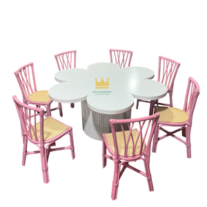 Silla Infantil de Mimbre Hecha a Mano al por Mayor para Fiestas de Cumpleaños, Muebles de Asiento para Niños de Bambú Natural - Product Image 1