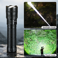 Lampe de poche d'urgence extérieure, laser blanc, haute luminosité, avec cône arrière, lampe de poche ultra-lumineuse, rechargeable, durée de vie de la batterie extra-longue