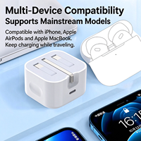 Chargeur rapide USB-C universel PD 20W, adaptateur pliable avec prise UK, résistant au feu, pour téléphone, écouteurs, appareil photo