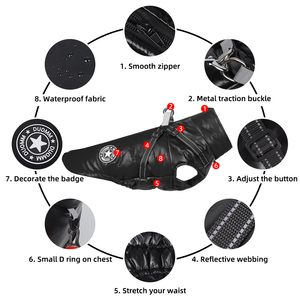 방수 야외 겨울 애완견 코트 밝은 색상 반사 따뜻한 강아지 재킷 - Product Image 2