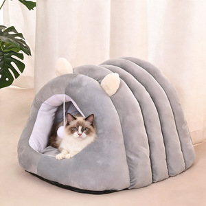 Cama Universal para Mascotas de Cuatro Estaciones para Gatos y Perros Pequeños, Terciopelo de Cristal, Felpa Cepillada, Forma de Oruga, Transpirable, Impermeable y Cálida - Product Image 4
