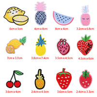 Prix de gros usine vente directe mode mignon fer sur broderie patchs fruits pour enfants vêtements