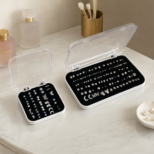 White Plastic Jewelry Earring Storage Organizer Box Dustproof Stud <b>Display</b> <b>Case</b> Vanity - Product Image 3