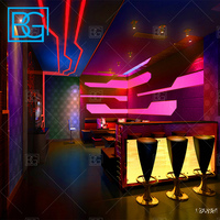Papier peint insonorisant Salon Bar Décoration intérieure moderne Verres Tables de fête Discothèque Mur de discothèque