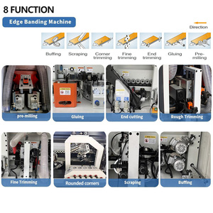 Bordatrice per bordi con fresatura preliminare e arrotondamento angoli, per la lavorazione del legno, armadi per hotel, produzione continua - Product Image 5