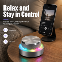 SIKAI Contrôleur Rotatif Sans Fil Programmable avec Bouton Macro RGB en Aluminium, Molette de Raccourcis Personnalisable pour l'Édition Vidéo, la Conception Audio et le Codage