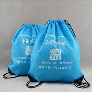 Wholesale Custom Colorful ECO Nylon Polyester Drawstring Bag Pocket Rope Sports Backpack Bag