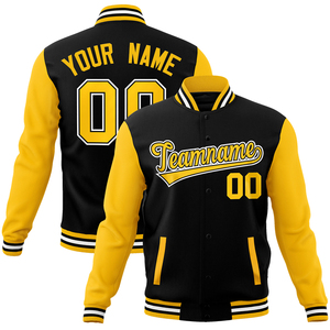 OEM Tùy Chỉnh Người Đàn Ông Của Dài Tay Áo Vải Đầy Đủ Snap Varsity Áo Khoác Cao Đường Phố Đứng Thời Trang Đường Phố Vá Thêu Có Sẵn Đầy Màu Sắc - Product Image 4