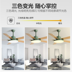Nordic Style <b>Ceiling</b> <b>Fan</b> Light With Led Light 52 Inch For Living Room And Study Silent Electric <b>Fan</b> With <b>Remote</b> <b>Control</b> - Product Image 2