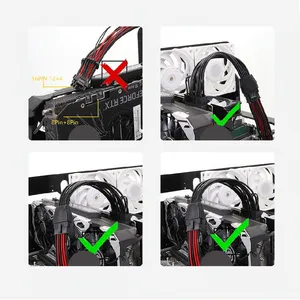 Câble d'alimentation GPU PCIE5.0 <span class=keywords><strong>12VHPWR</strong></span> Femelle Double <span class=keywords><strong>Adaptateur</strong></span> 8 Broches 6+2P 12PIN 2x8PIN Câble de Conversion Carte Vidéo 16AWG Câble Informatique - Product Image 4