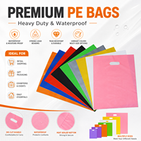 Sacs d'emballage pour vêtements de boutique avec logo personnalisé, sacs de shopping en plastique découpés avec poignée, sacs de shopping en PE pour magasin