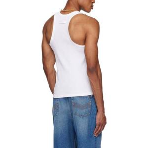 <span class=keywords><strong>Canotta</strong></span> stretta dal Design unico senza maniche <span class=keywords><strong>canotta</strong></span> bianca per gli uomini 100% cotone sportivo leggero e confortevole - Product Image 3