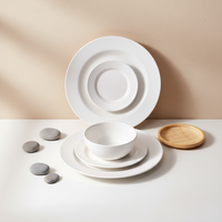 Ensemble d'assiettes plates en mélamine blanches en gros pour mariage