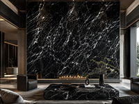 Dalles de marbre noir Levanto pour îlots de cuisine, comptoirs, tables à manger, consoles, encadrements de cheminées et buffets