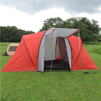 Tente de luxe à deux étages pour 4 à 6 personnes, idéale pour le camping familial et la randonnée en plein air, avec des poteaux en fibre de verre à armature droite