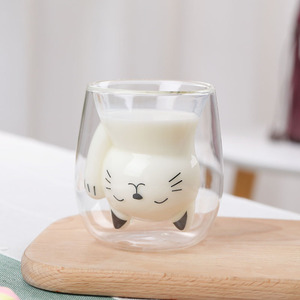Taza de Café de Vidrio de Doble Pared Personalizada de Fábrica con Animal 3D en el Interior, Tazas de Vidrio de Borosilicato Alto, Taza de Vidrio de Doble Pared Personalizada - Product Image 4