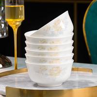 Bol à riz en porcelaine de Jingdezhen grande capacité, style chinois, anti-brûlure, vaisselle de haute qualité pour la maison, plat à soupe, utilisation pour les fêtes