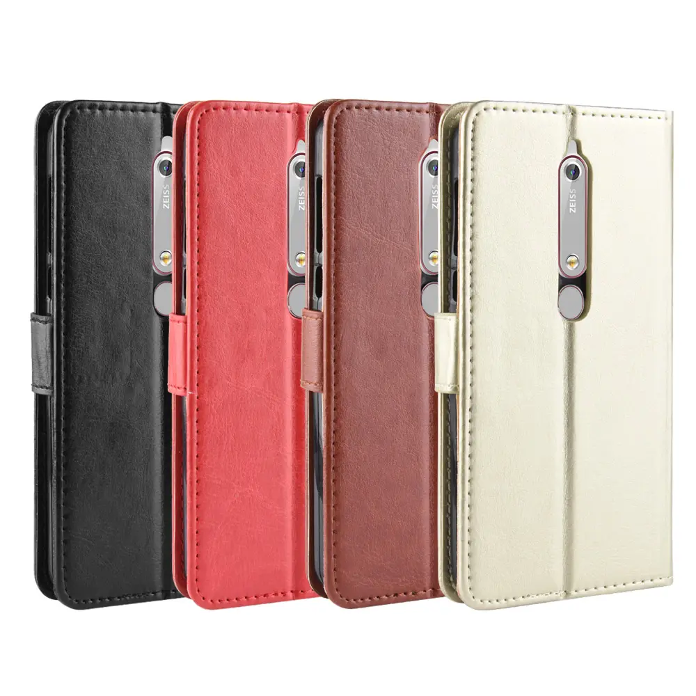 Stand Flip PU Leather Cover Card Slot Wallet Phone Case For Nokia X7 X71 X6 X5 5.1 6.1 7.1 8.1 1 Plus 2.2 3.2 4.2 5.2 6.2 7.2