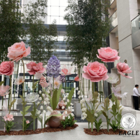 K-1 Fleurs artificielles géantes de haute qualité pour mariage, mélange de pavots et de roses, pour la construction de magasins