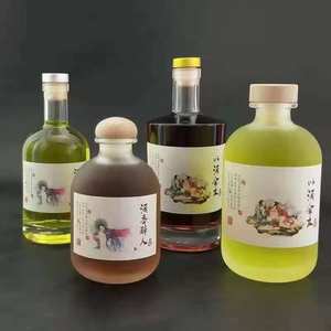 Botella de alcohol de vidrio con tapa personalizada, 750ml, 1000ml, 500ml, transparente, de alta capacidad, licor/xo/brandy, barata, venta al por mayor - Product Image 2