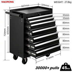 Maorong Modern Adjustable Stainless Steel 7-Drawer <b>Box</b> Roller Cabinet Storage Container Cart - Product Image 4