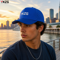 Casquette de baseball personnalisée avec logo brodé 3D, perforations découpées au laser, performance sportive, luxe, respirante, vente en gros