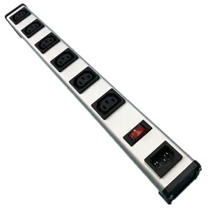 IEC 60320 C13 C14 PDU POWER STRIP with Switch, Smart 6 Socket Power Strip Bar For Network Cabinet , Multiple Electrical Outlets