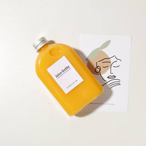 Bouteilles de jus de fruits en plastique plat PET de 16 oz de qualité alimentaire avec bouchons à vis en aluminium Bouteille d'eau minérale PET transparente sans Bpa - Product Image 5