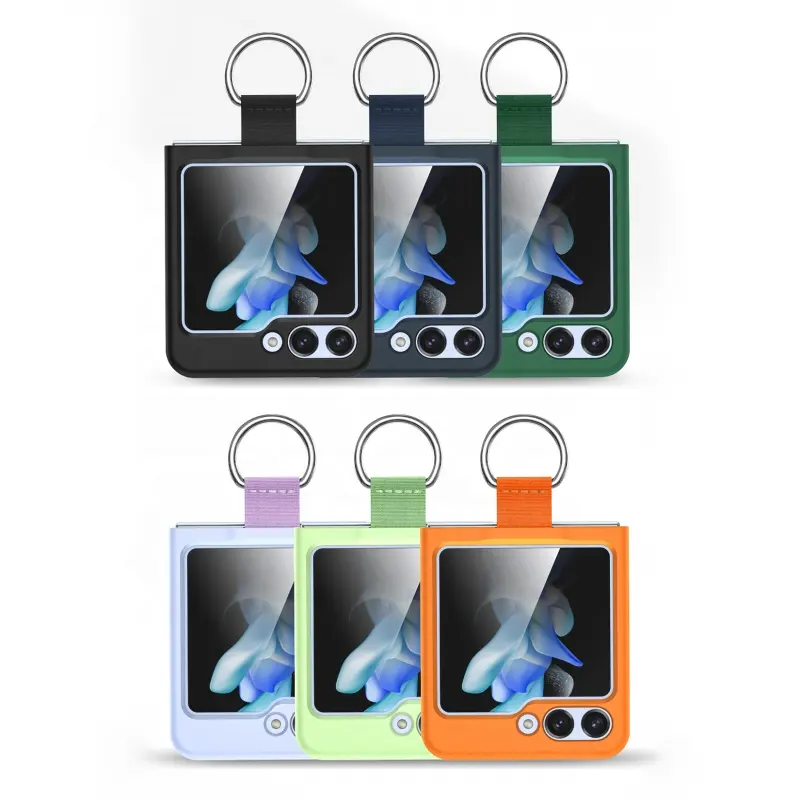 2023 Neu für Samsung Flip 5 Case Matte Hard Case für Galaxy Z Flip 3 Z Flip 4 Solid Color Phone Case mit Ring