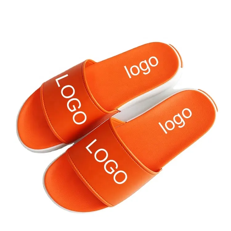 Chinelos de solado de duas tons, sandália de pvc masculina personalizada, chinelos de logotipo