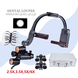 Lupas Dentales 5x/6x con Lámpara Frontal Médica Inalámbrica Recargable 5W, Lupa Binocular LED para Odontología, Equipos Quirúrgicos Dentales - Product Image 1