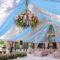 Rideaux de plafond en polyester pour tentes événementielles, draperies de toile de fond pour mariages et décorations de banquets d'hôtel