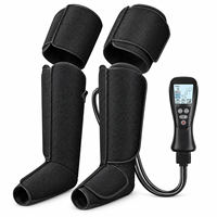 Masseur de jambes à air compressé chauffant, bottes de récupération sportive avec 4 modes et 4 intensités pour les pieds, les mollets et les cuisses