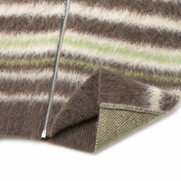 Cardigan en mohair et alpaga pour homme, sur mesure ODM/OEM, tricoté, fermeture éclair, manches longues, motif original, respirant, vêtement d'hiver